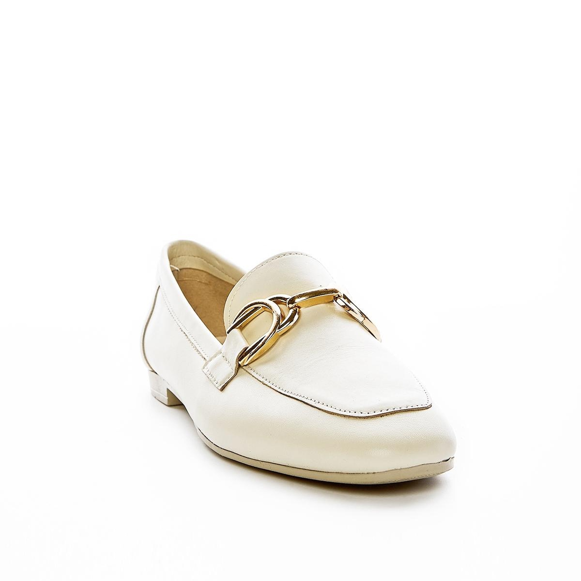 Valmenti Agathe Kadın Bej Hakiki Deri Loafer Ayakkabı