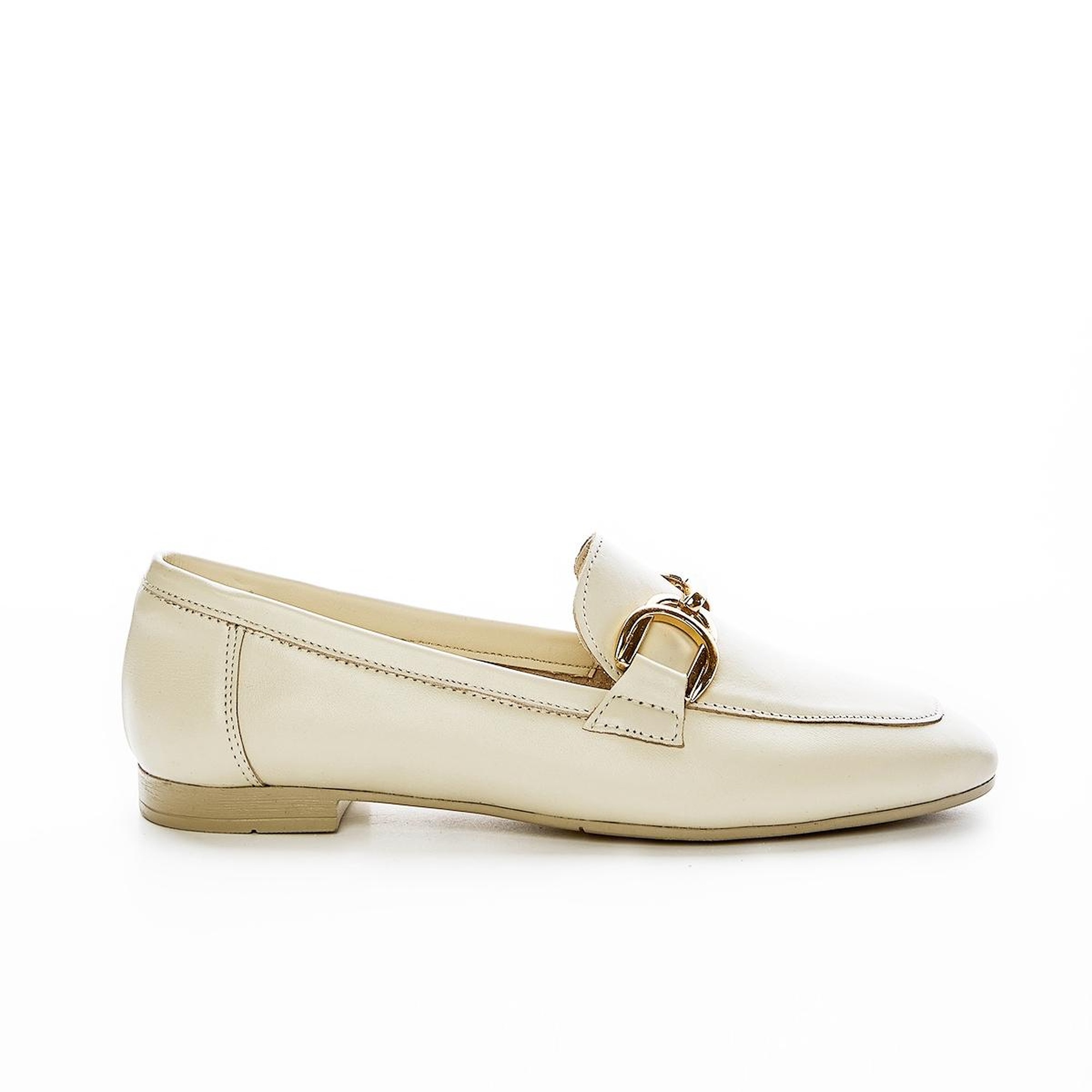 Valmenti Agathe Kadın Bej Hakiki Deri Loafer Ayakkabı