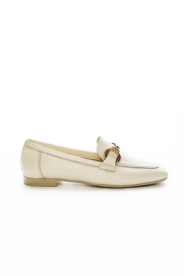  Valmenti Agathe Kadın Bej Hakiki Deri Loafer Ayakkabı