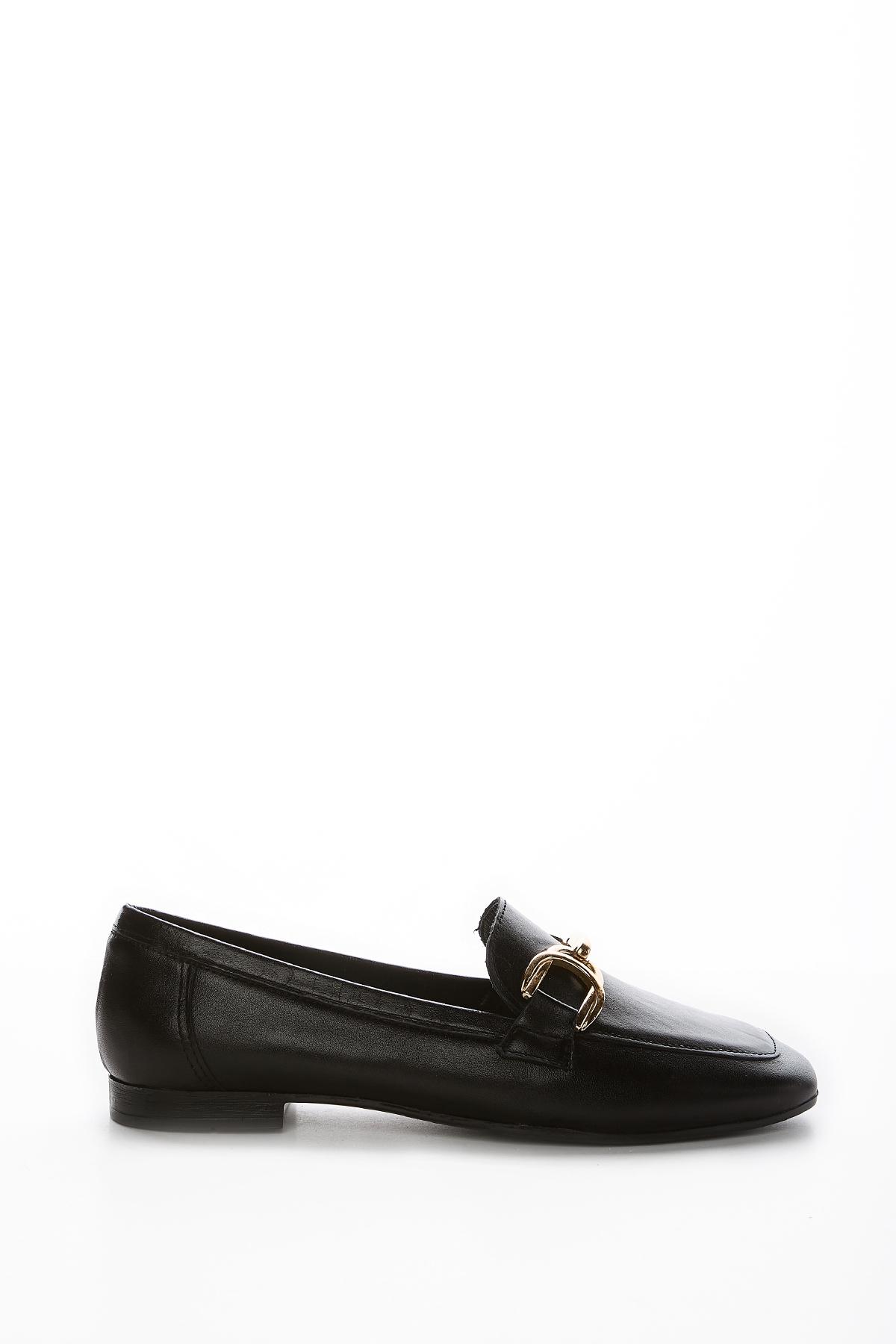  Valmenti Agathe Kadın Siyah Hakiki Deri Loafer Ayakkabı