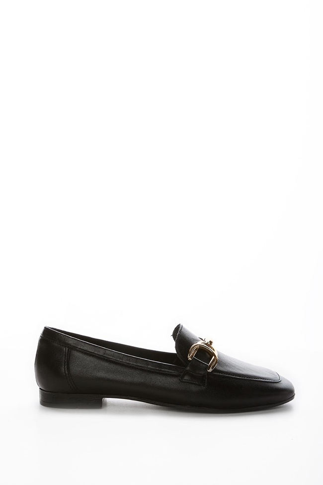  Valmenti Agathe Kadın Siyah Hakiki Deri Loafer Ayakkabı