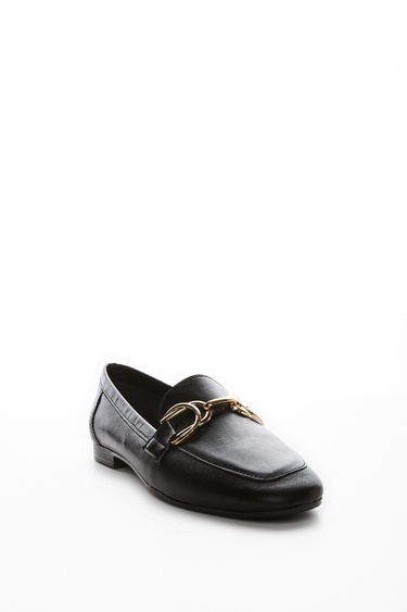  Valmenti Agathe Kadın Siyah Hakiki Deri Loafer Ayakkabı