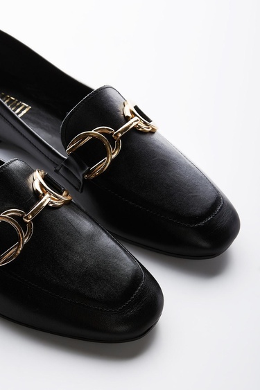  Valmenti Agathe Kadın Siyah Hakiki Deri Loafer Ayakkabı