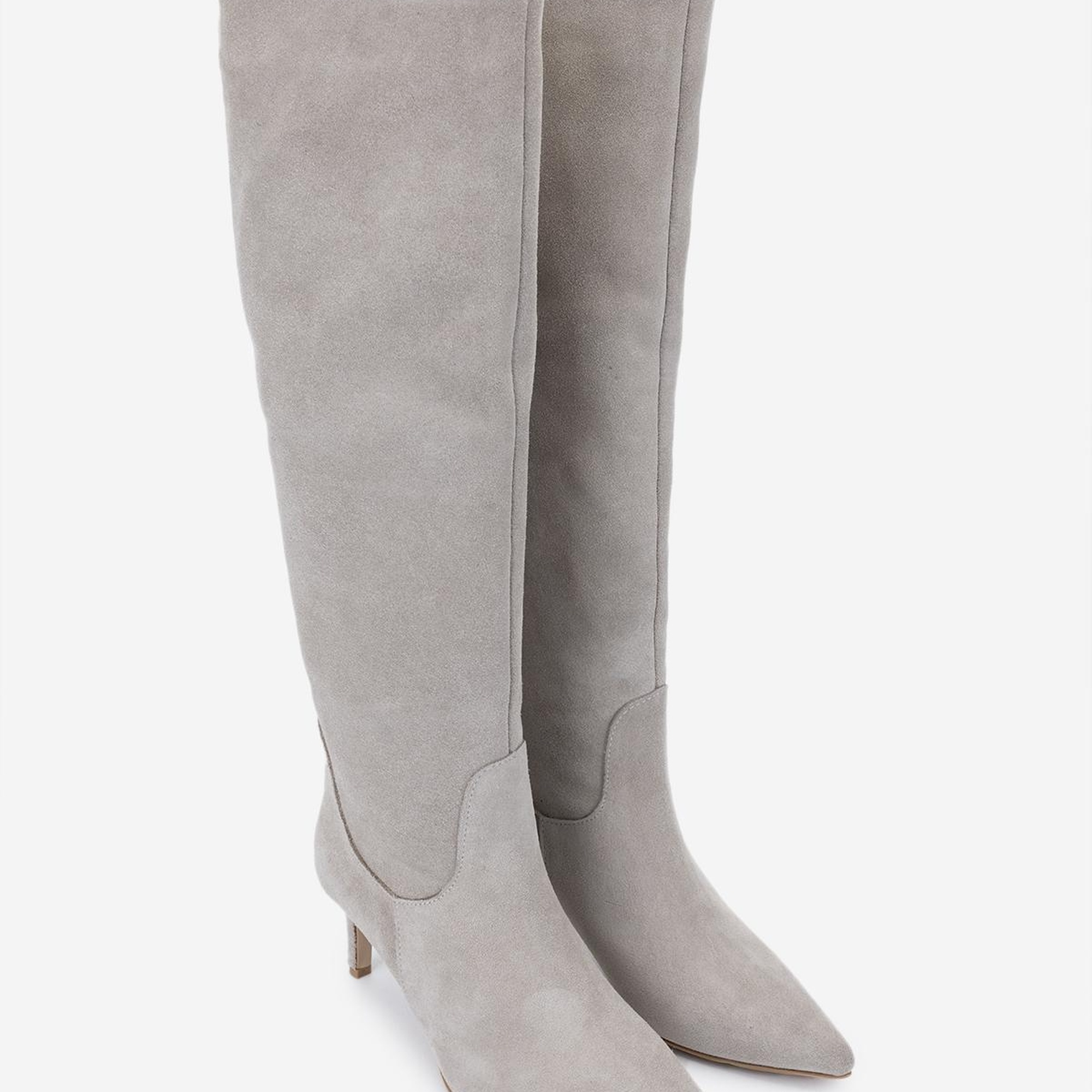 Valmenti Kadın Bej Süet Topuklu Çizme