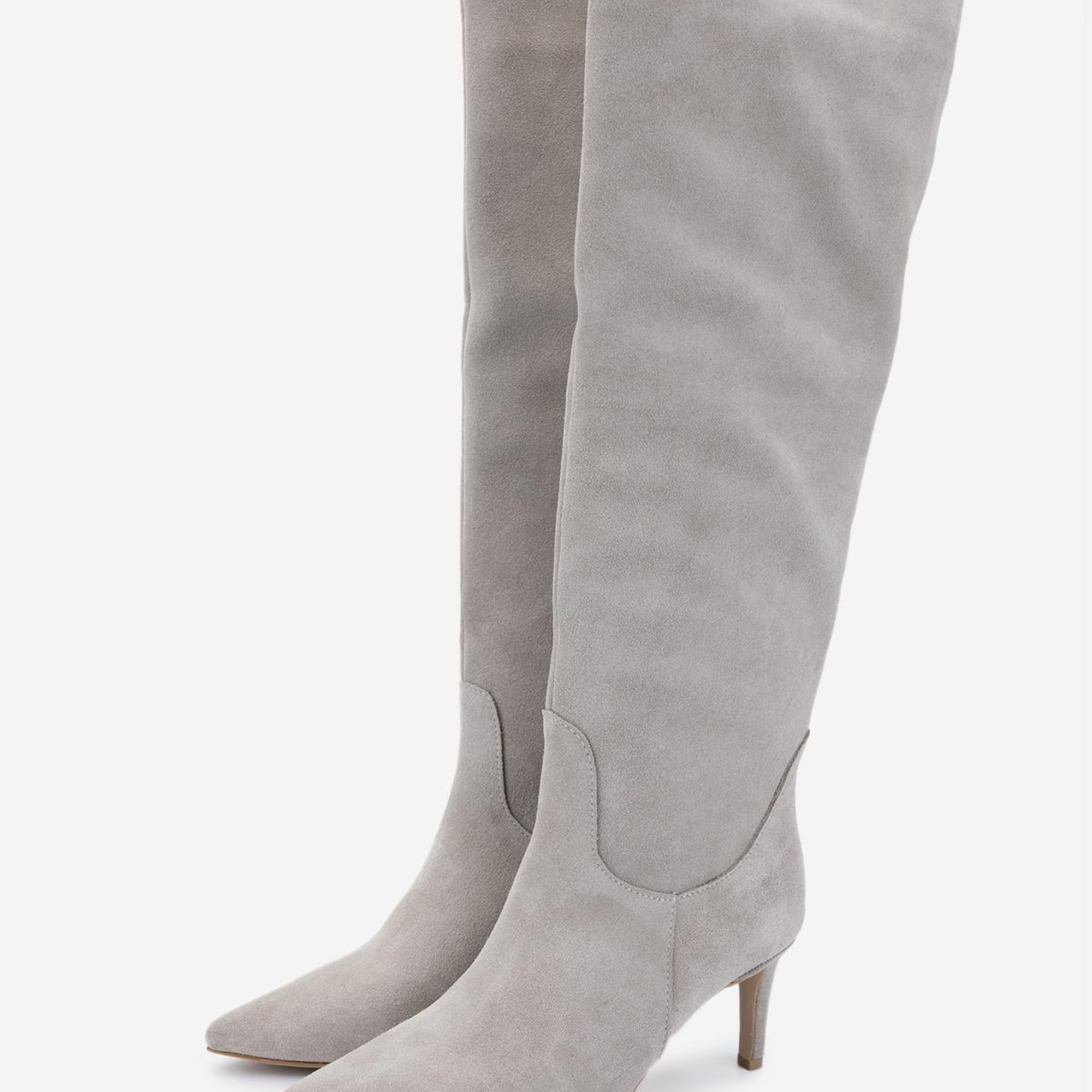 Valmenti Kadın Bej Süet Topuklu Çizme