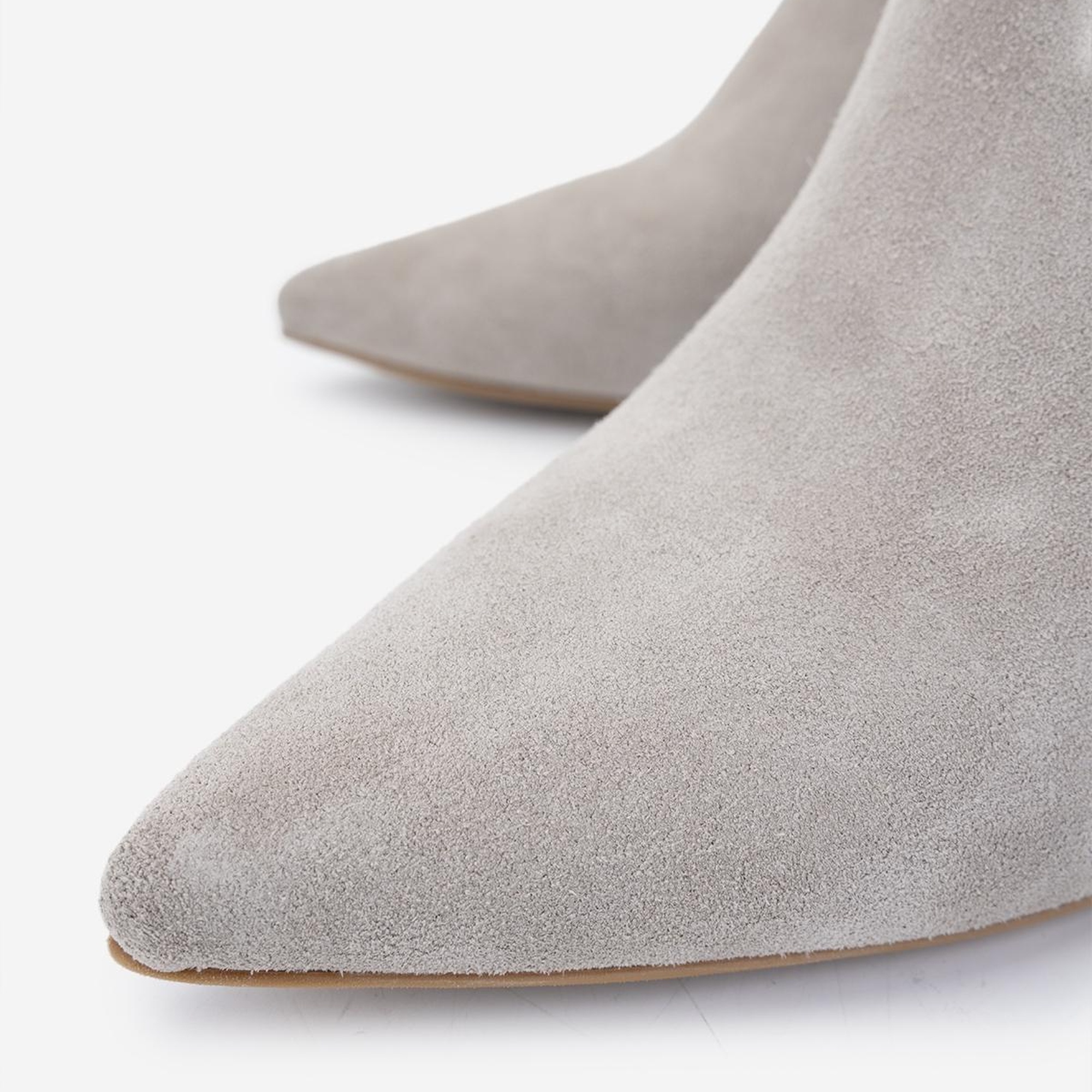 Valmenti Kadın Bej Süet Topuklu Çizme