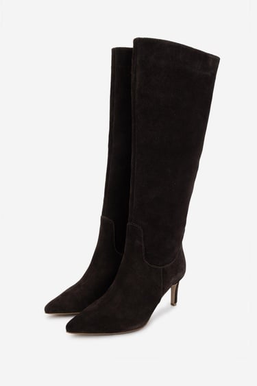  Valmenti Kadın Kahverengi Süet Topuklu Çizme