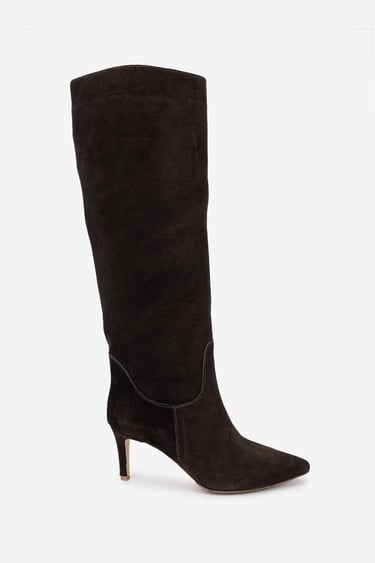  Valmenti Kadın Kahverengi Süet Topuklu Çizme