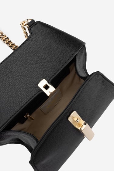  Valmenti Samsa Kadın Siyah Floter Hakiki Deri Omuz Çanta