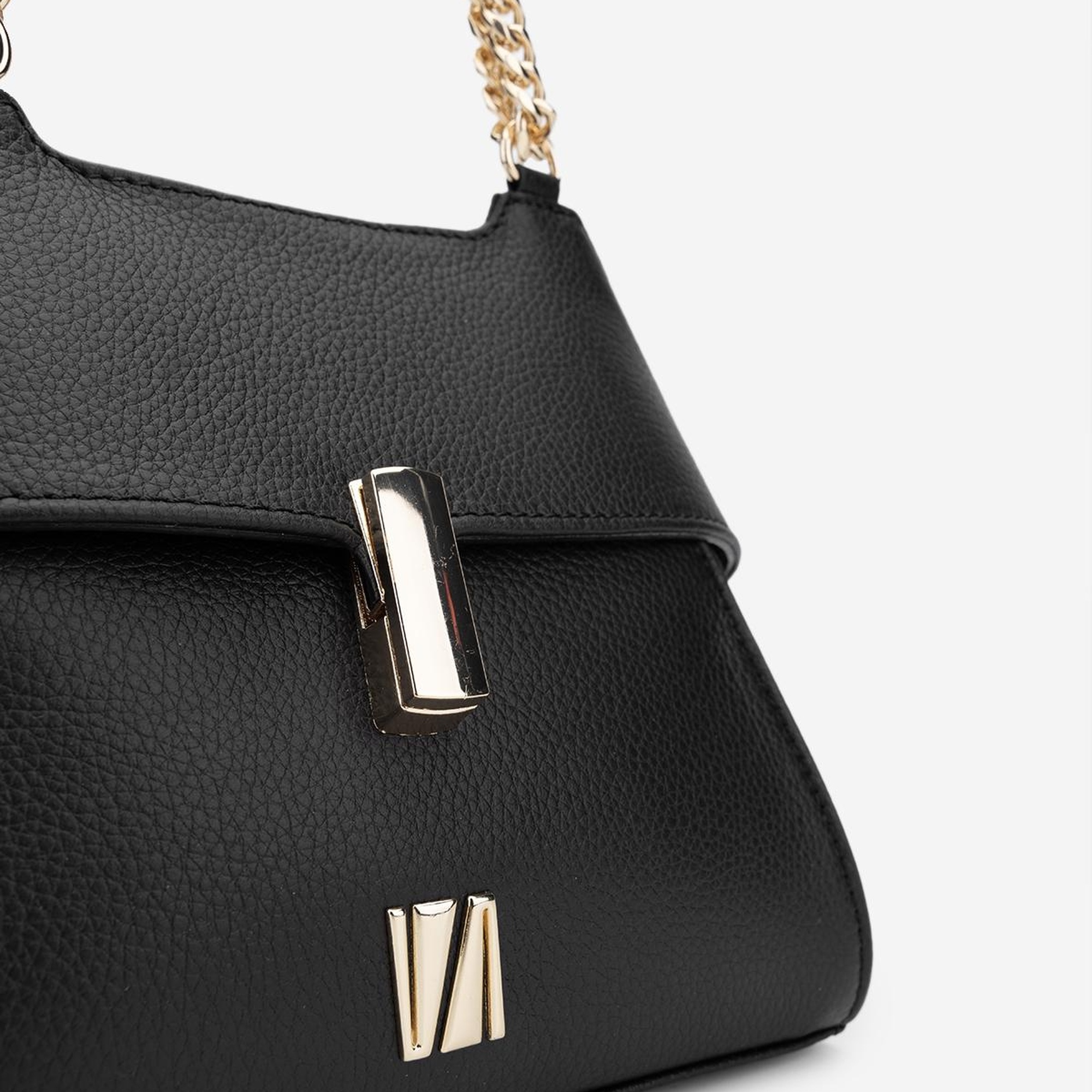 Valmenti Samsa Kadın Siyah Floter Hakiki Deri Omuz Çanta