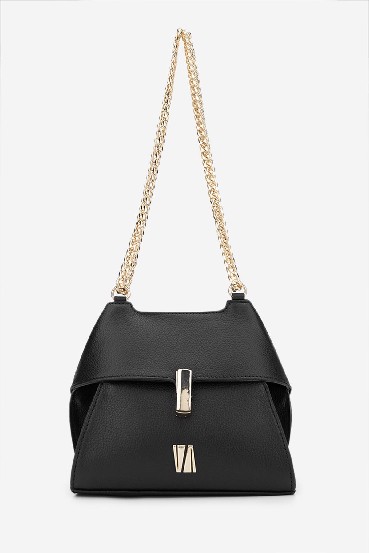  Valmenti Samsa Kadın Siyah Floter Hakiki Deri Omuz Çanta