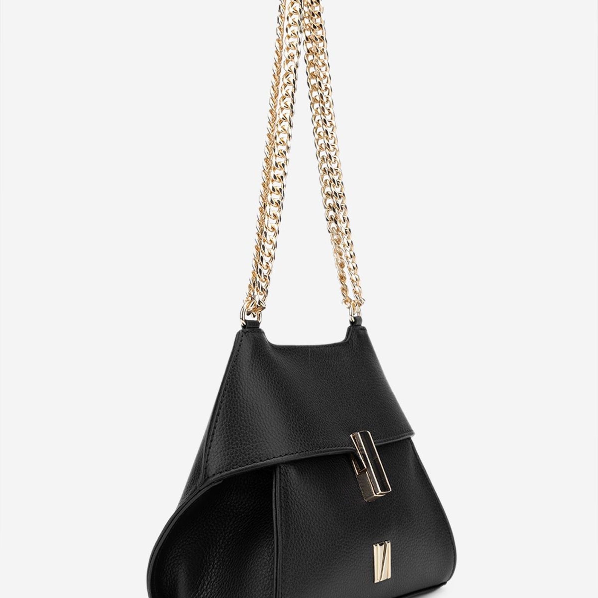 Valmenti Samsa Kadın Siyah Floter Hakiki Deri Omuz Çanta