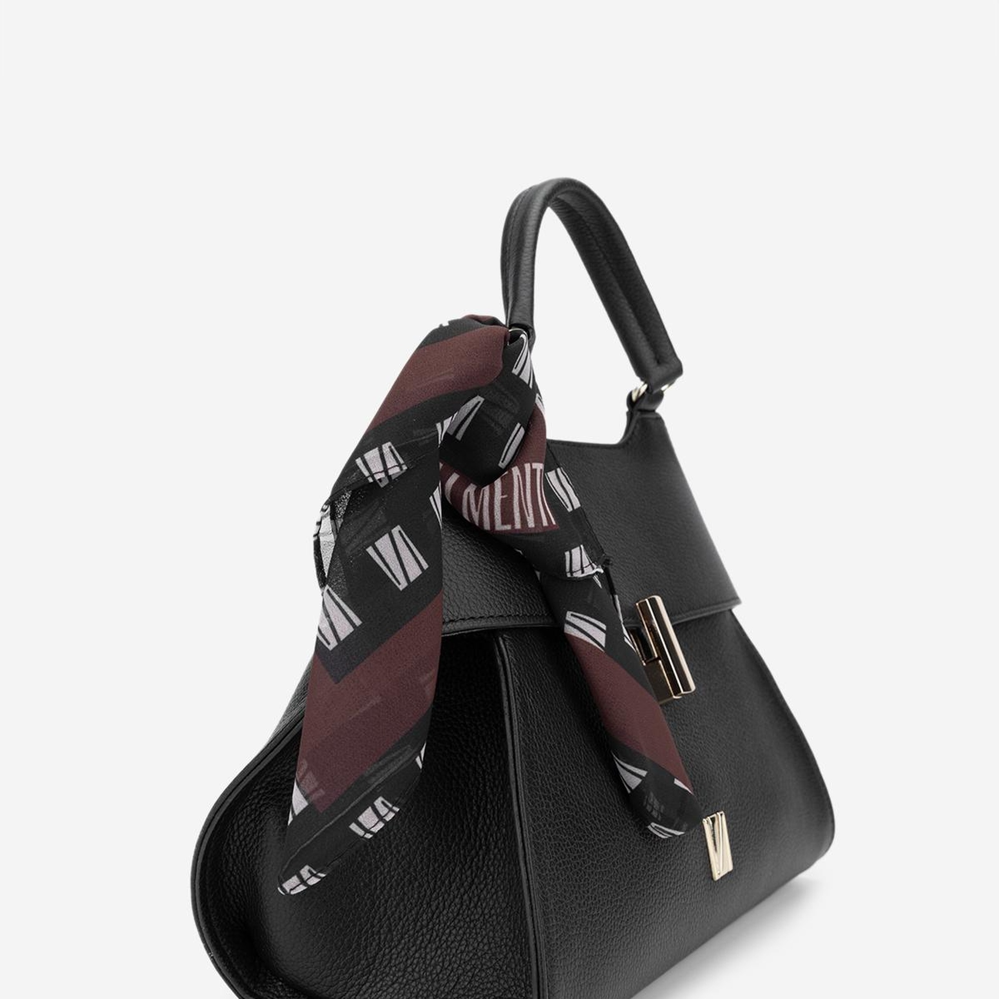 Valmenti Azra Kadın Siyah Floter Hakiki Deri Kol Çantası