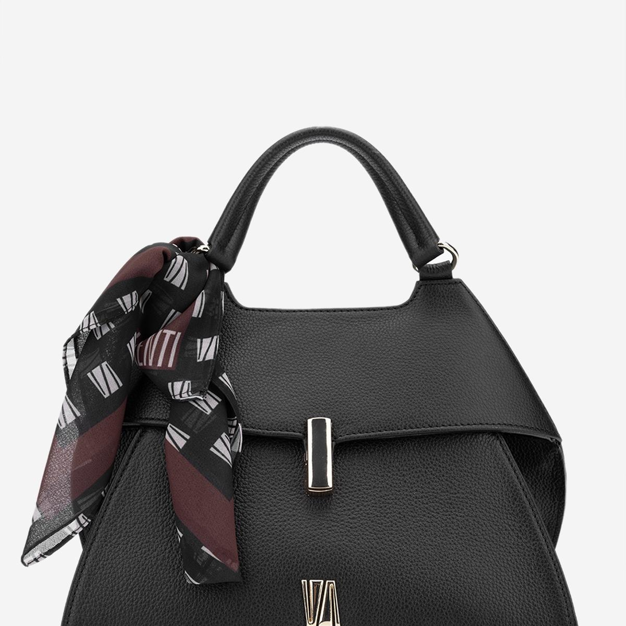 Valmenti Azra Kadın Siyah Floter Hakiki Deri Kol Çantası