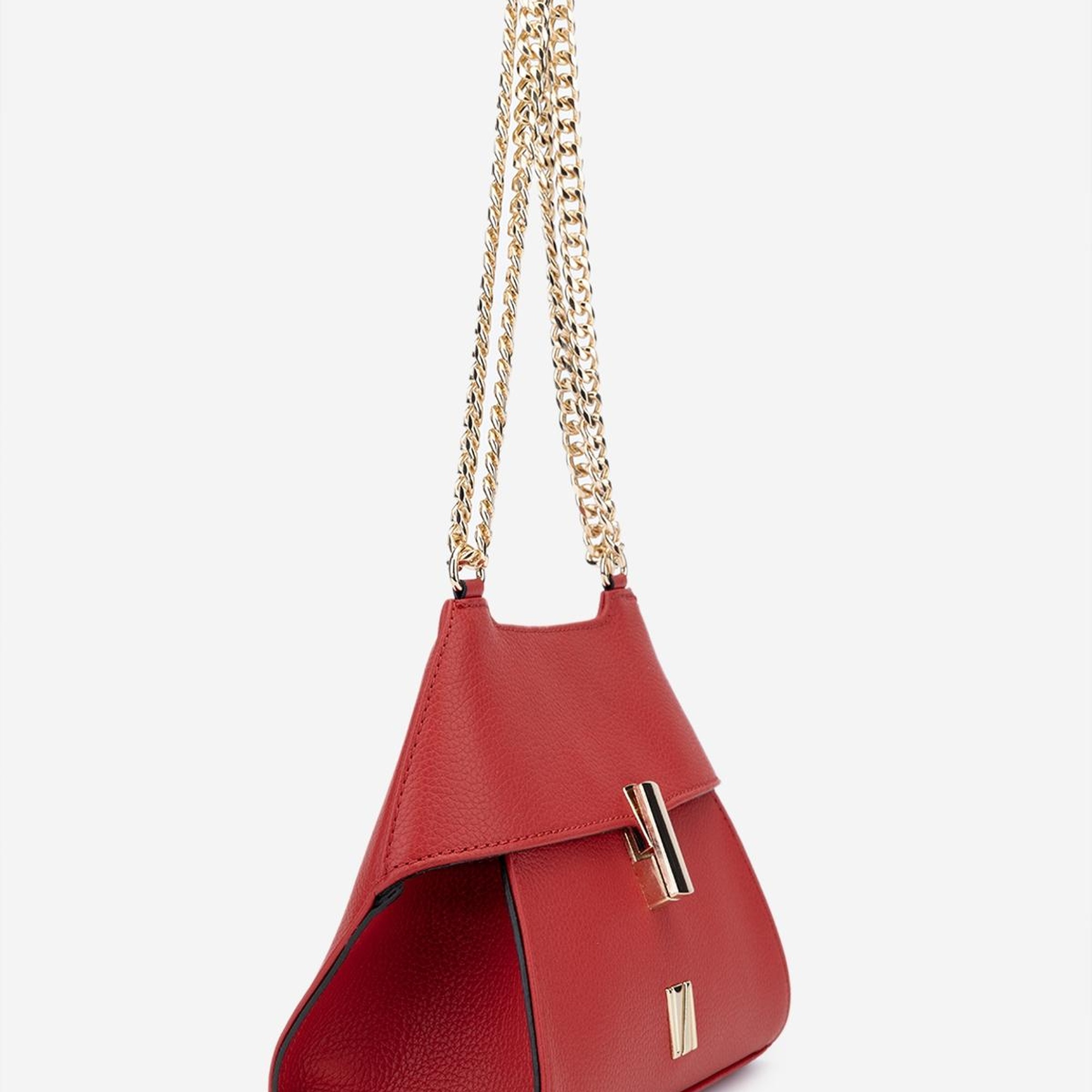 Valmenti Samsa Kadın Kırmızı Floter Hakiki Deri Omuz Çanta