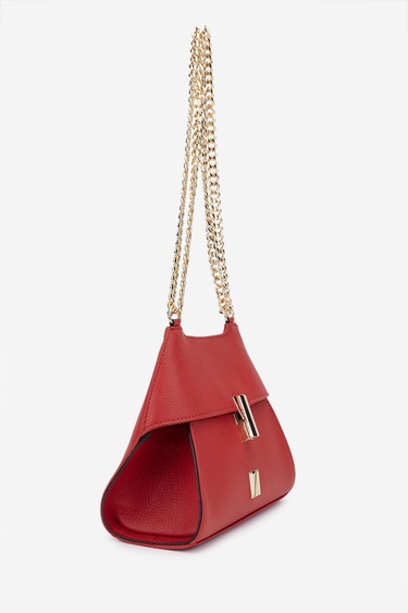  Valmenti Samsa Kadın Kırmızı Floter Hakiki Deri Omuz Çanta