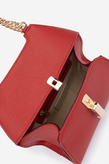  Valmenti Samsa Kadın Kırmızı Floter Hakiki Deri Omuz Çanta