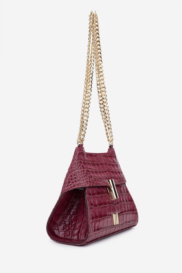  Valmenti Samsa Kadın Fuşya Hakiki Deri Omuz Çanta