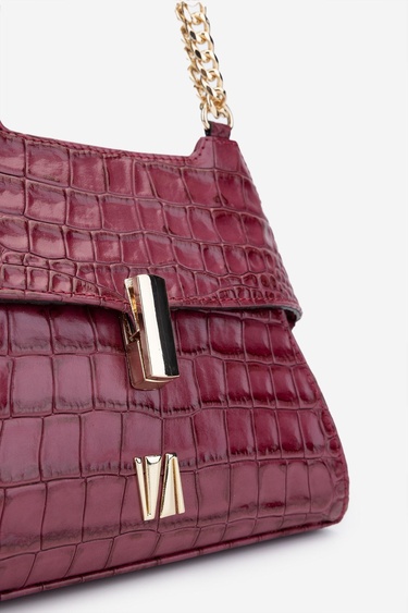  Valmenti Samsa Kadın Fuşya Hakiki Deri Omuz Çanta