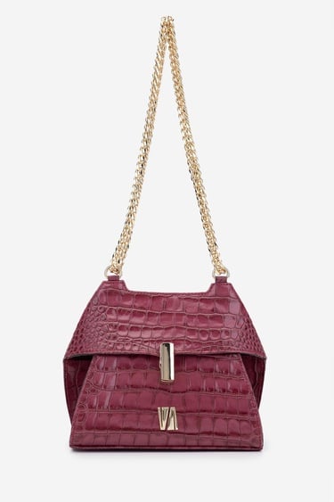  Valmenti Samsa Kadın Fuşya Hakiki Deri Omuz Çanta