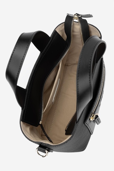  Valmenti Zumba Kadın Siyah/Siyah Hakiki Deri El Çantası