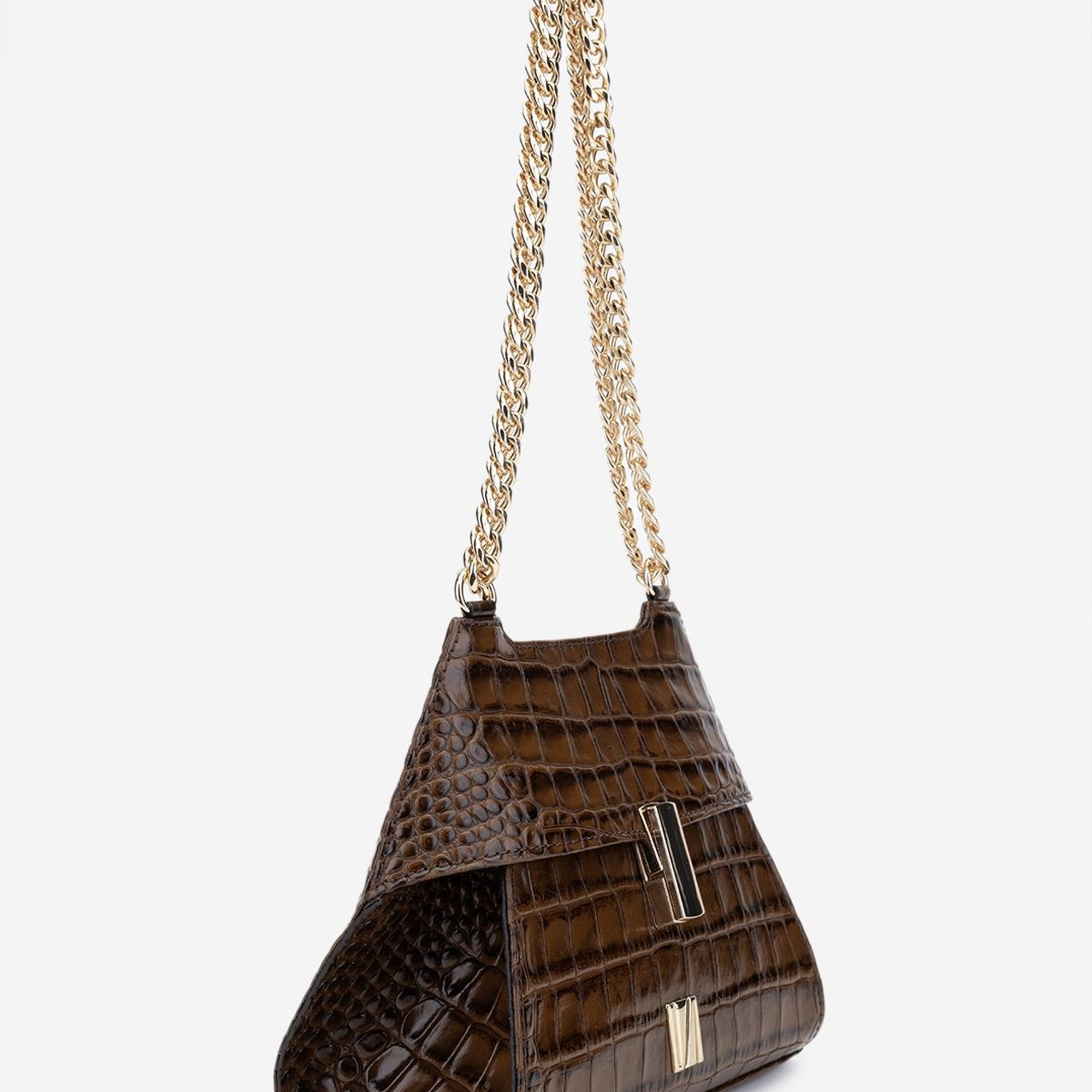 Valmenti Samsa Kadın Kahverengi Hakiki Deri Omuz Çanta