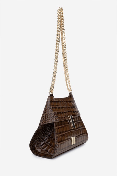  Valmenti Samsa Kadın Kahverengi Hakiki Deri Omuz Çanta