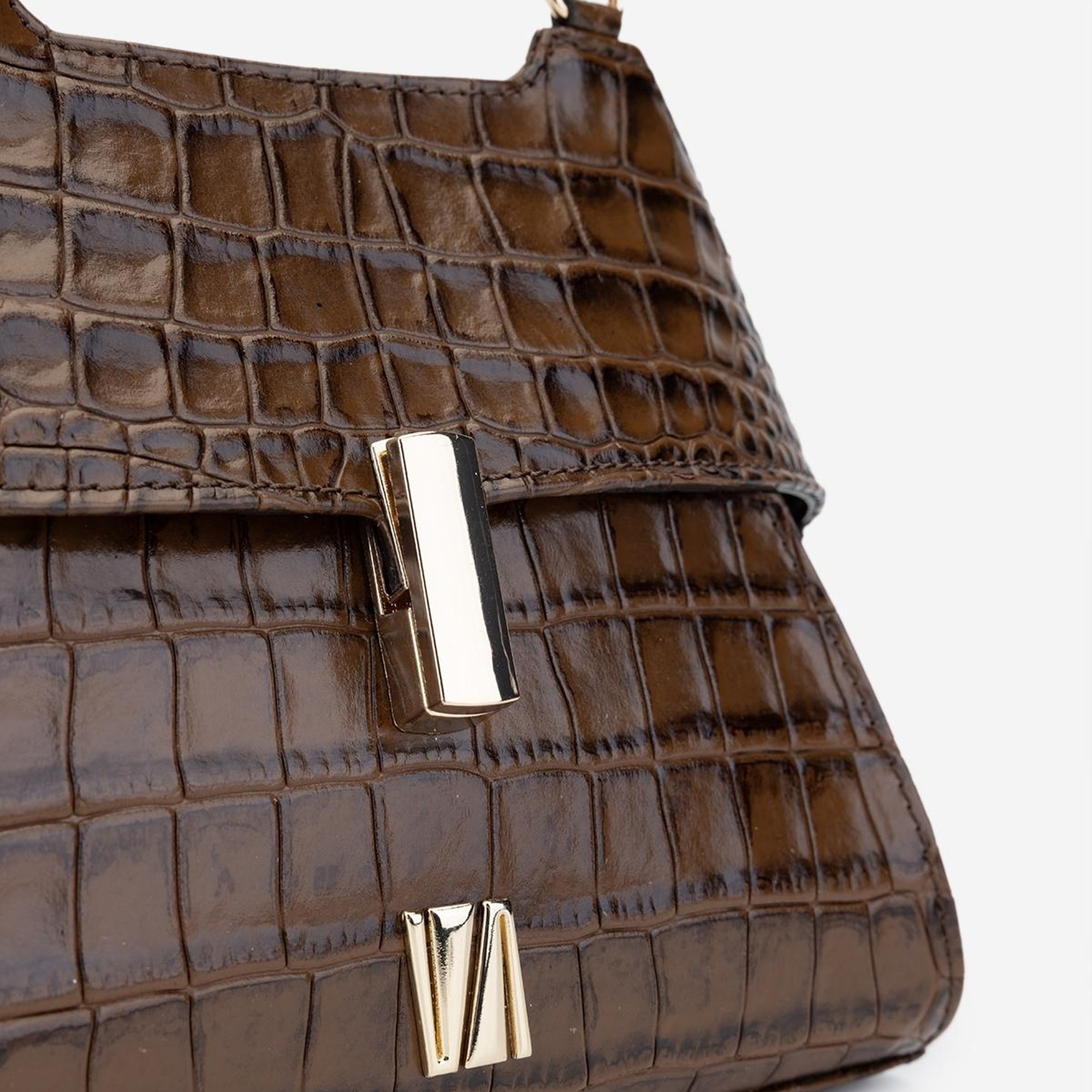 Valmenti Samsa Kadın Kahverengi Hakiki Deri Omuz Çanta