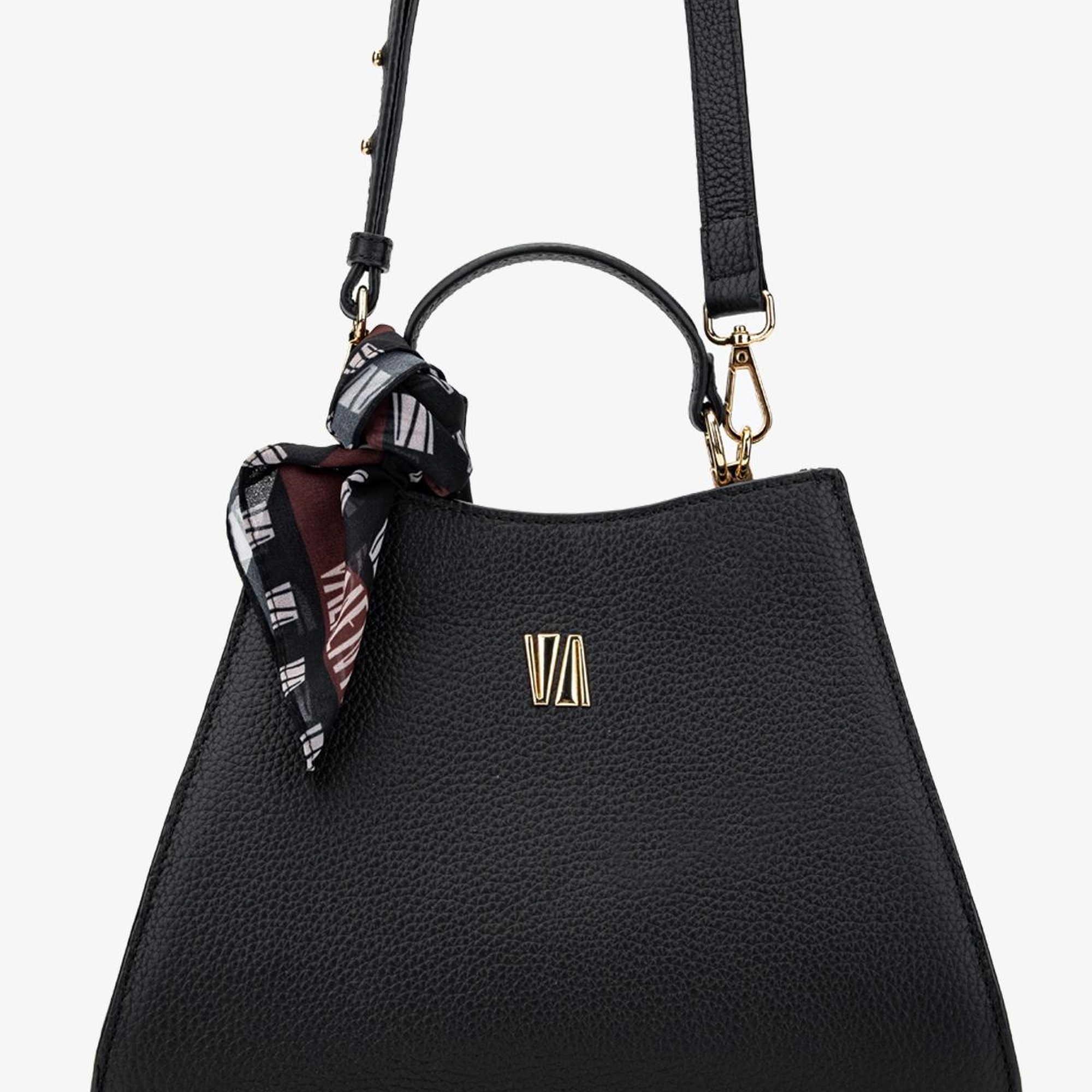 Valmenti Square Kadın Siyah Floter Hakiki Deri El Çantası