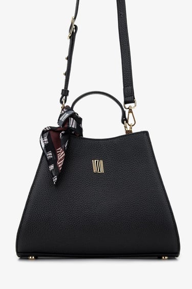  Valmenti Square Kadın Siyah Floter Hakiki Deri El Çantası