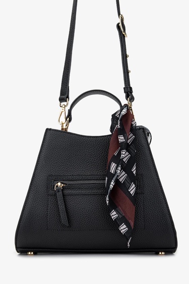  Valmenti Square Kadın Siyah Floter Hakiki Deri El Çantası