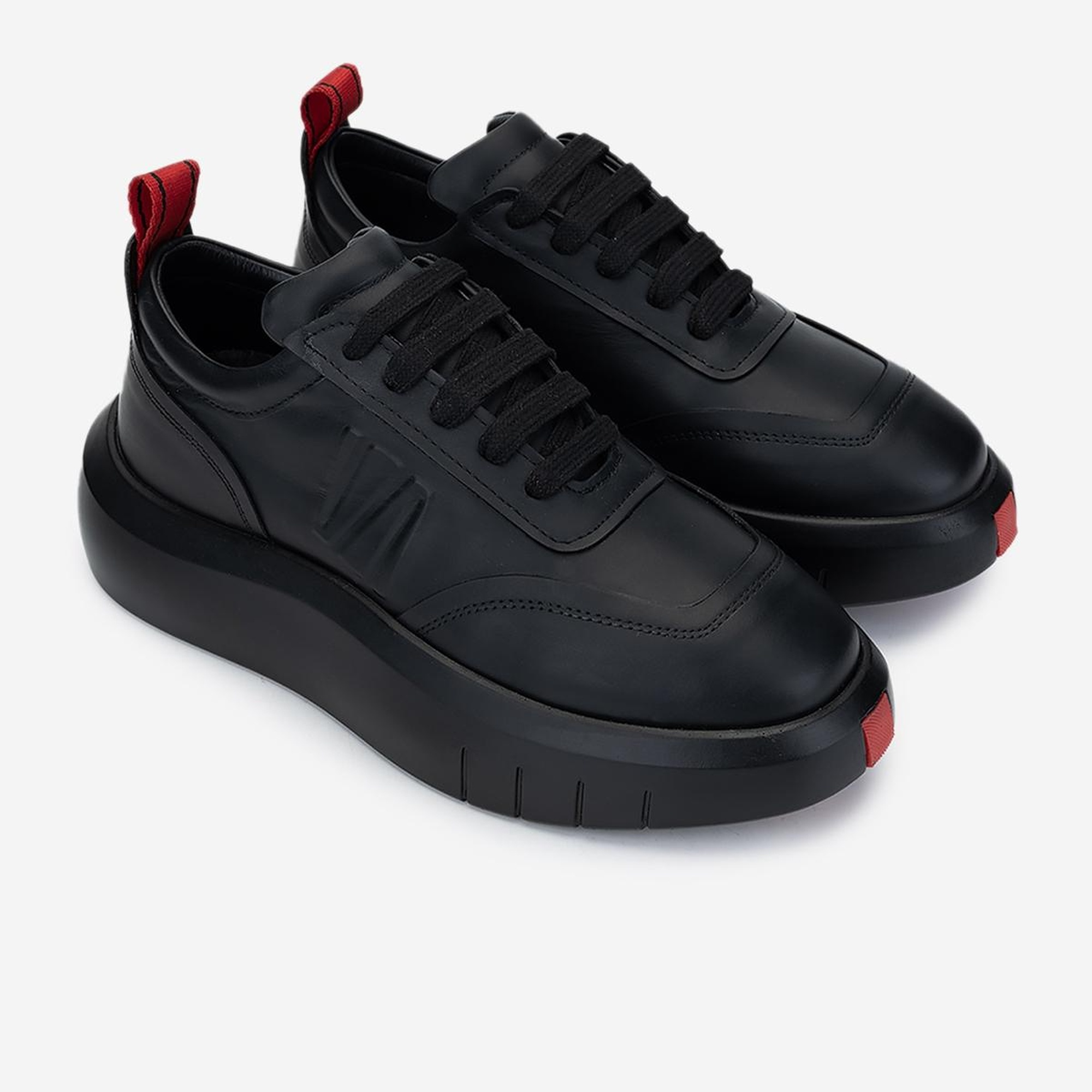 Valmenti Erkek Hakiki Deri Siyah Sneakers & Spor Ayakkabı