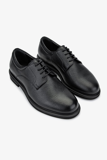  Valmenti Erkek Hakiki Deri Siyah Floter Klasik Ayakkabı