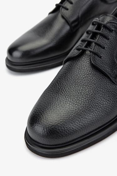  Valmenti Erkek Hakiki Deri Siyah Floter Klasik Ayakkabı