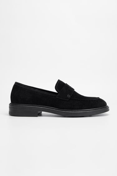  Valmenti Altair Erkek Siyah Süet Hakiki Deri Loafer Ayakkabı