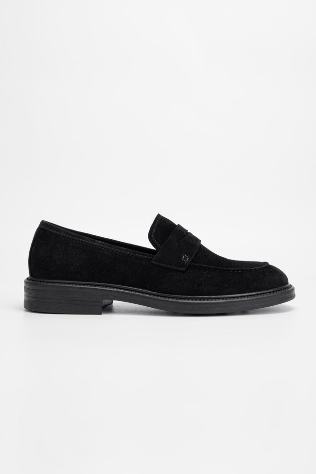  Valmenti Altair Erkek Siyah Süet Hakiki Deri Loafer Ayakkabı