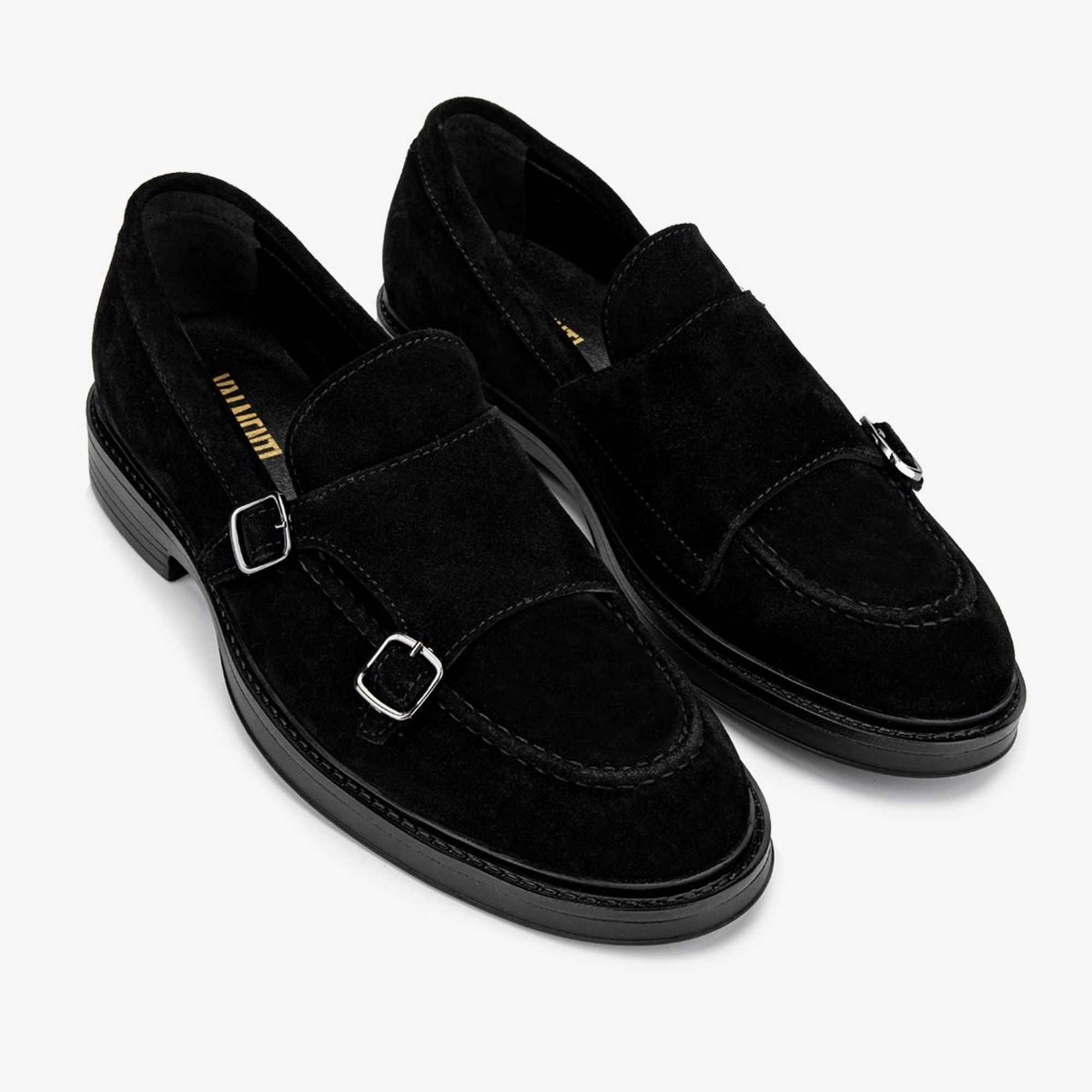 Valmenti Erkek Hakiki Deri Siyah Süet Casual Ayakkabı