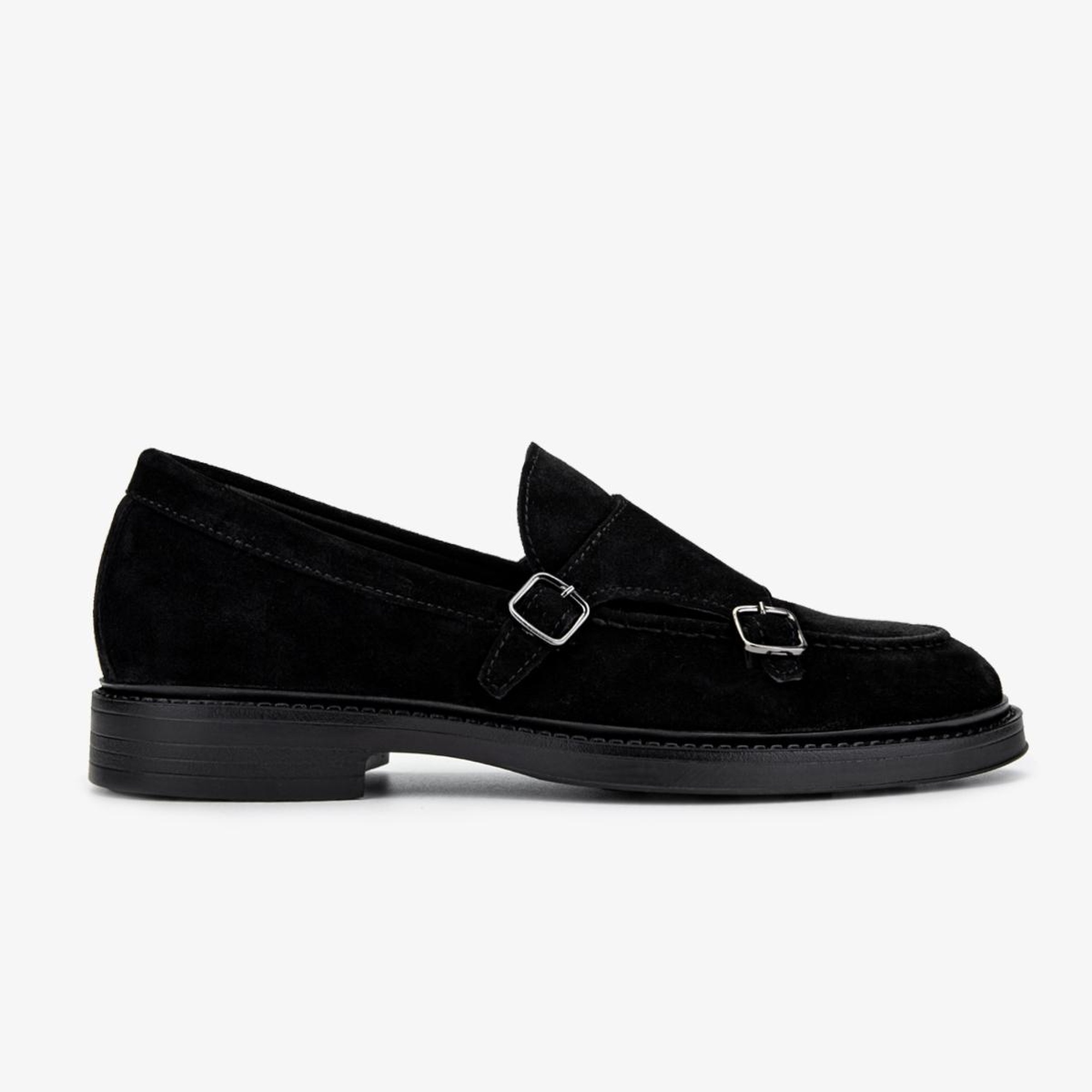 Valmenti Erkek Hakiki Deri Siyah Süet Casual Ayakkabı