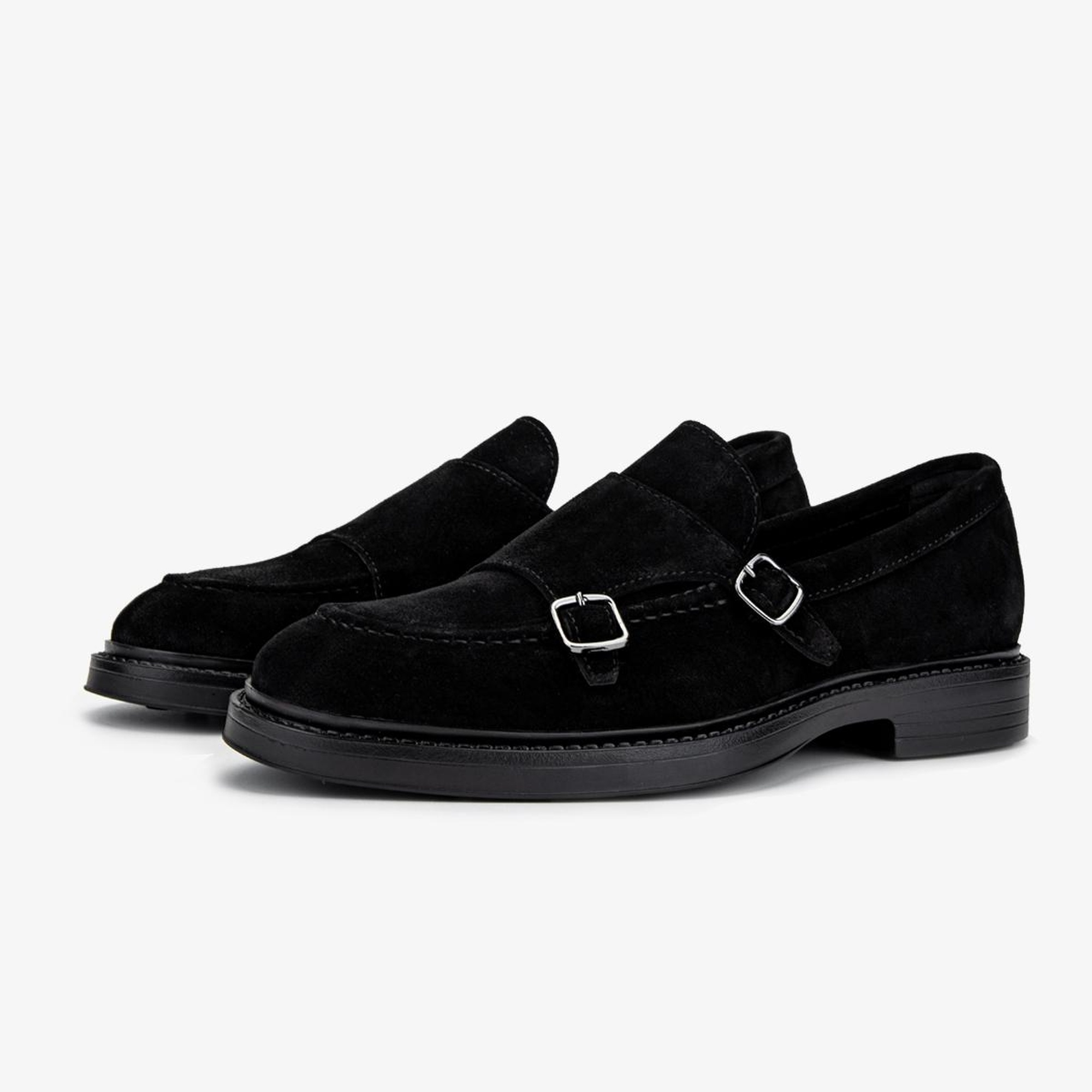 Valmenti Erkek Hakiki Deri Siyah Süet Casual Ayakkabı