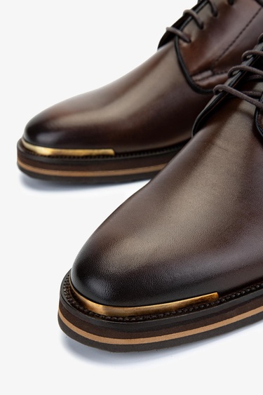  Valmenti Erkek Hakiki Deri Kahverengi Klasik Ayakkabı