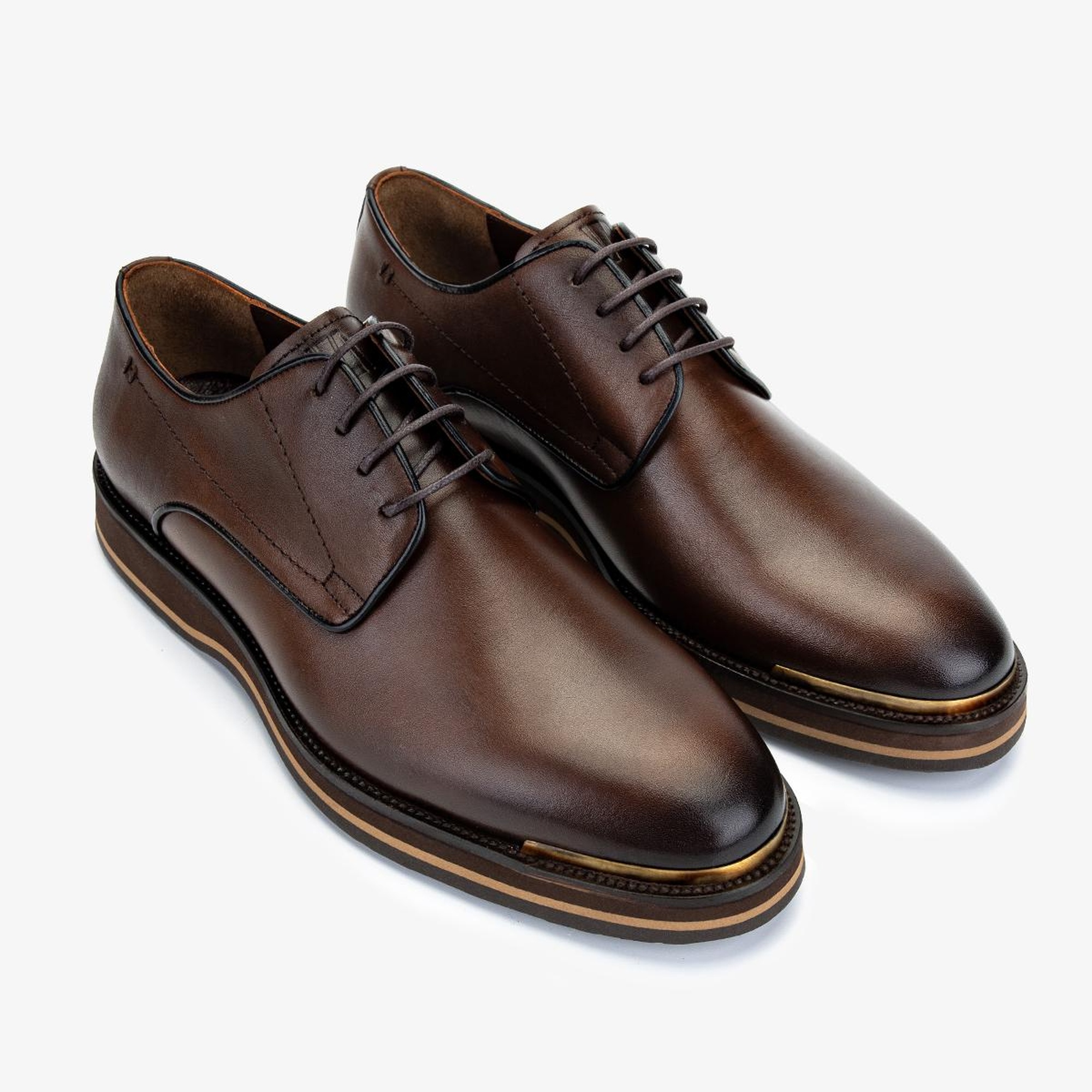 Valmenti Erkek Hakiki Deri Kahverengi Klasik Ayakkabı