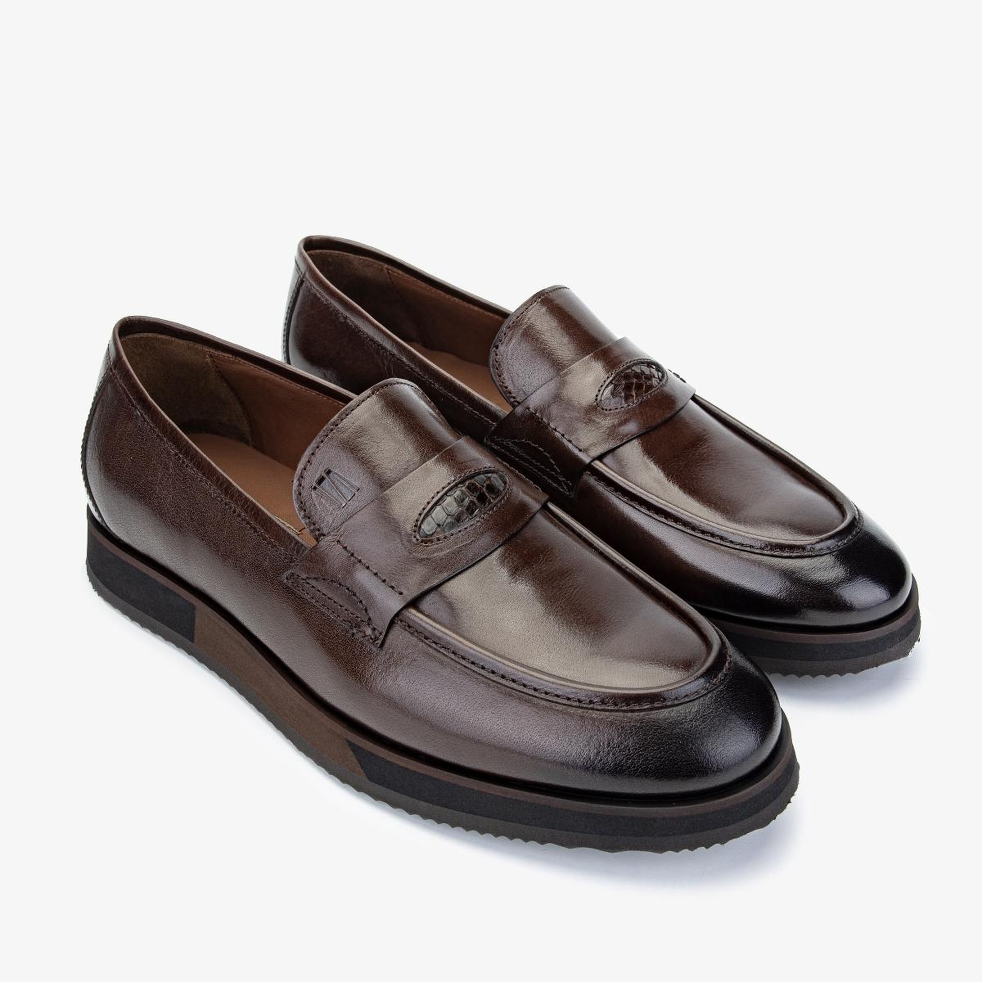 Valmenti Erkek Hakiki Deri Kahverengi Loafer Ayakkabı