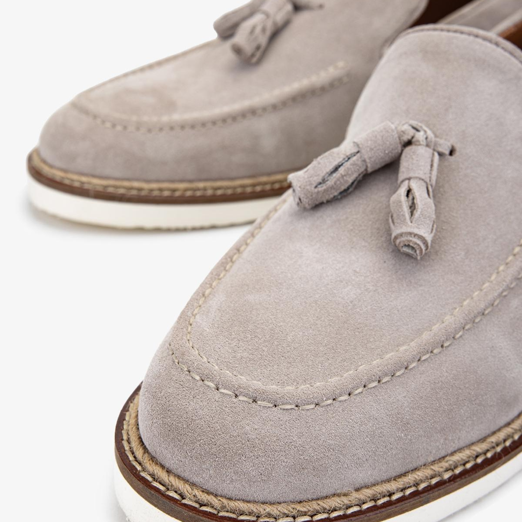 Valmenti Hint Erkek Bej Süet Hakiki Deri Loafer Ayakkabı