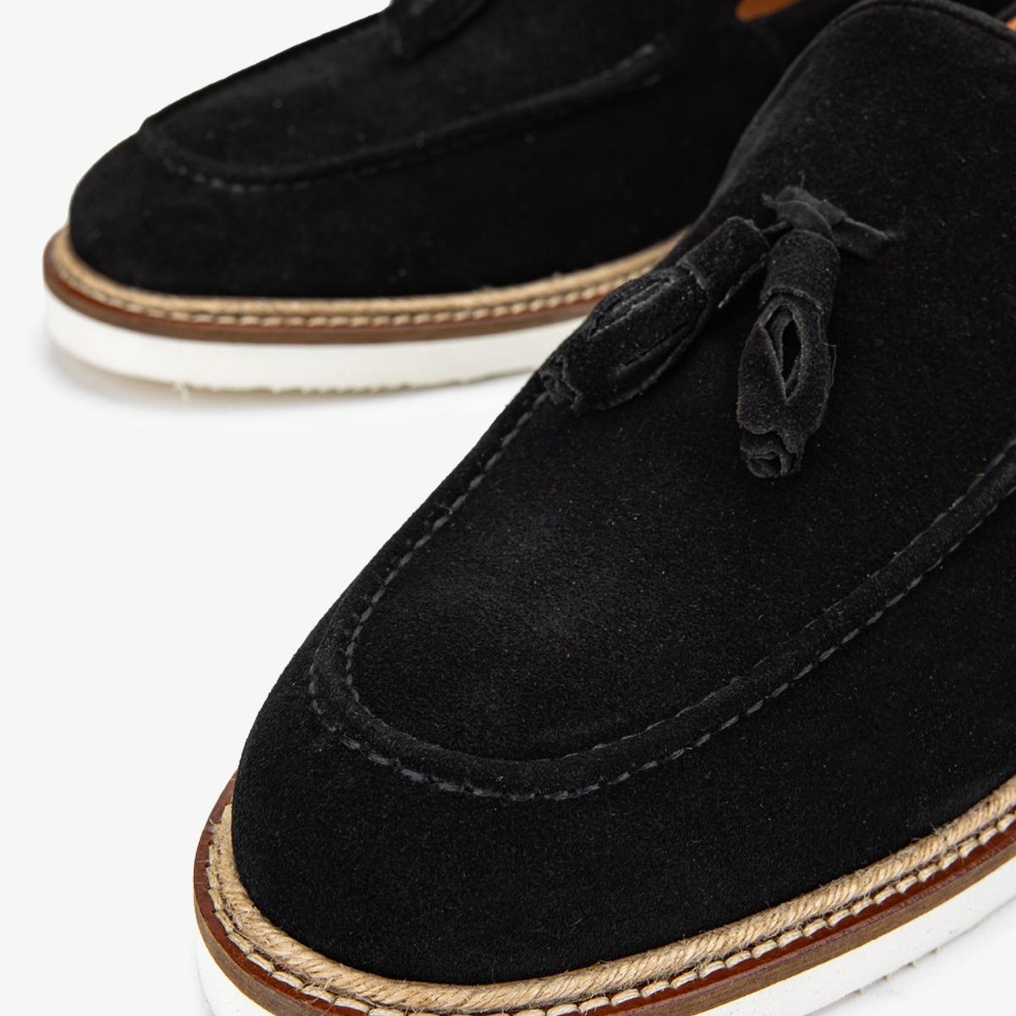 Valmenti Hint Erkek Siyah Süet Hakiki Deri Loafer Ayakkabı