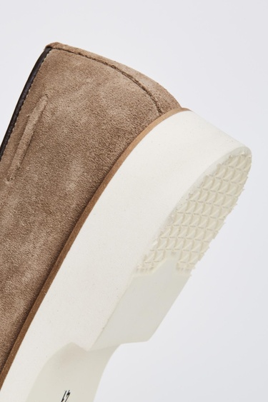  Valmenti Ottone Erkek Bej Süet Hakiki Deri Loafer Ayakkabı