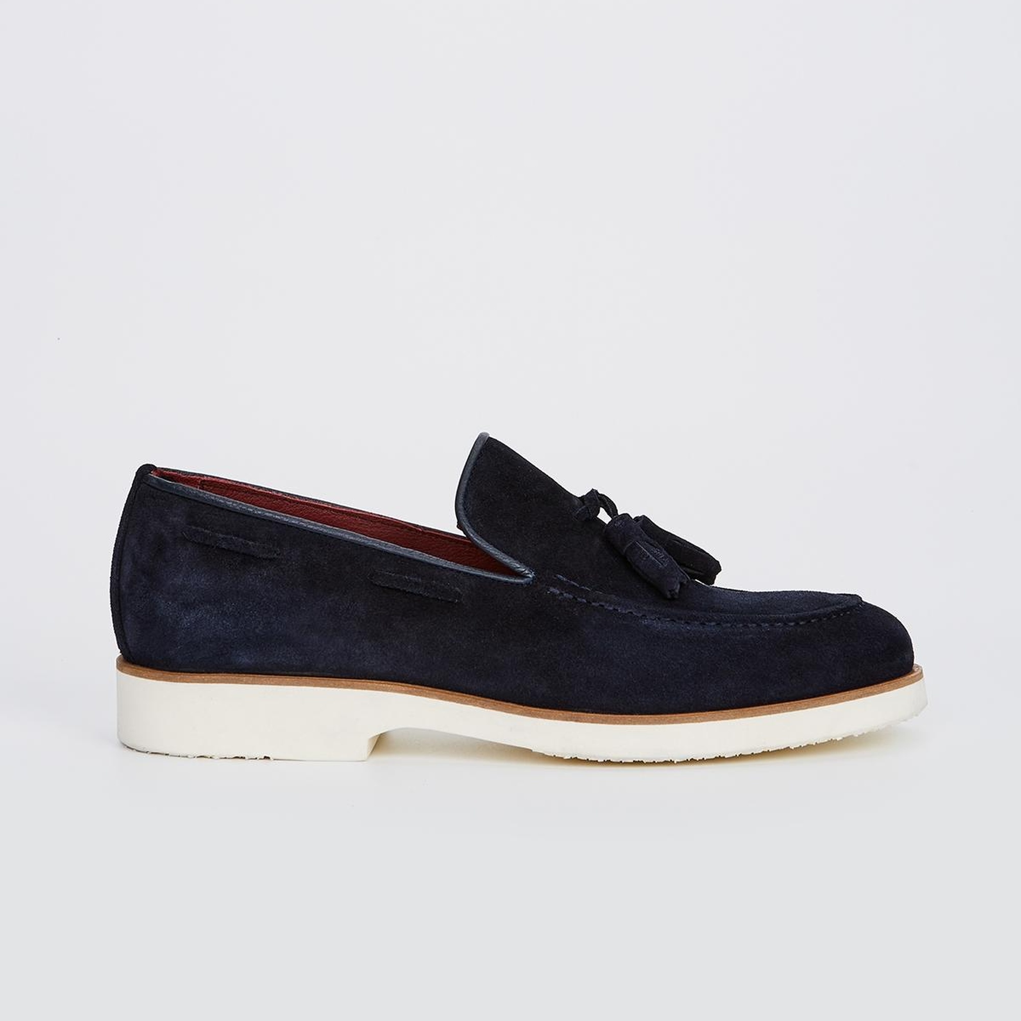 Valmenti Ottone Erkek Lacivert Süet Hakiki Deri Loafer Ayakkabı