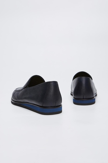  Valmenti Jolanda Erkek Lacivert Floter Hakiki Deri Loafer Ayakkabı