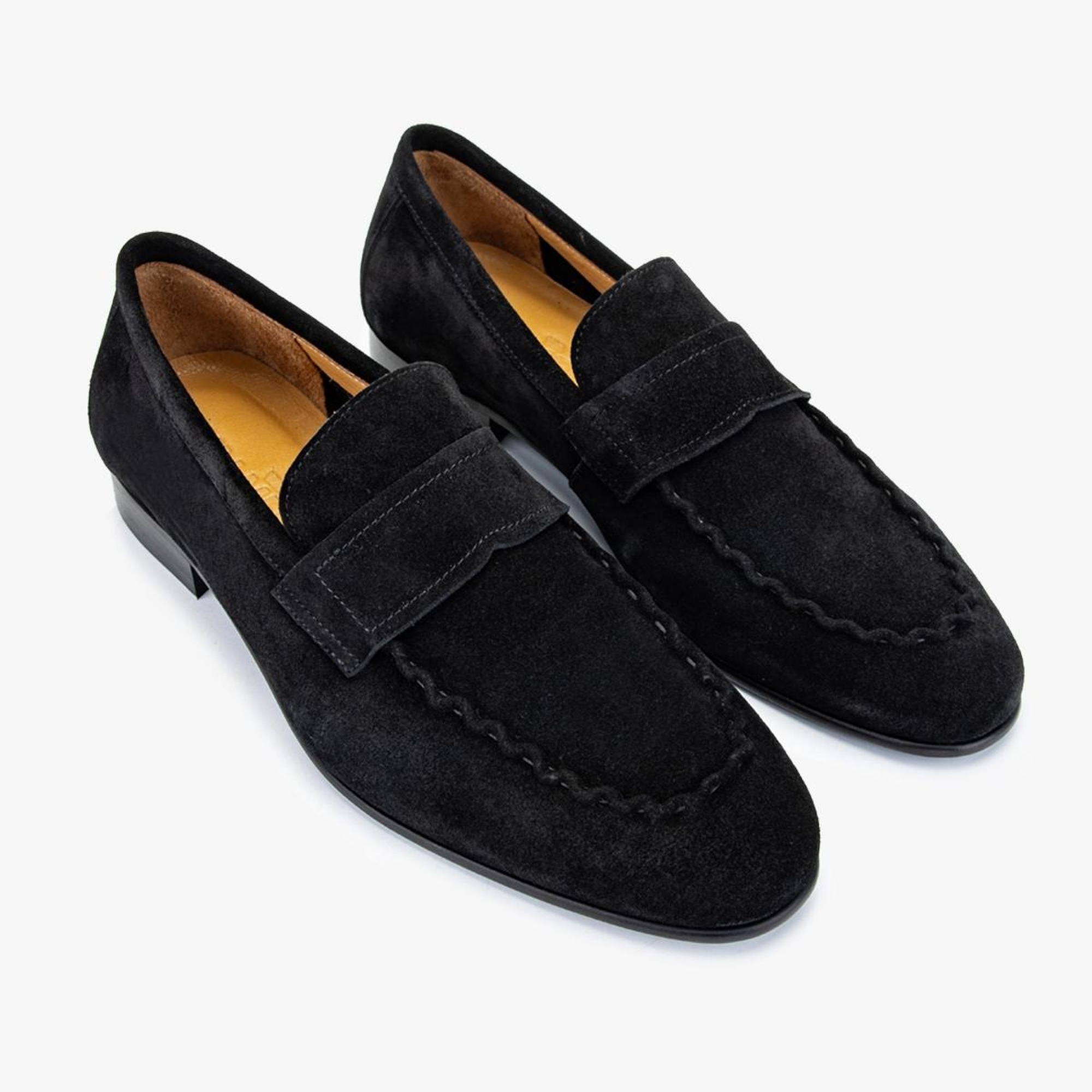 Valmenti Thonas Erkek Siyah Süet Hakiki Deri Loafer Ayakkabı