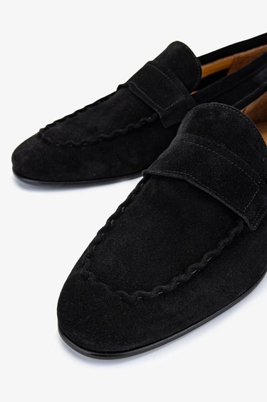  Valmenti Thonas Erkek Siyah Süet Hakiki Deri Loafer Ayakkabı