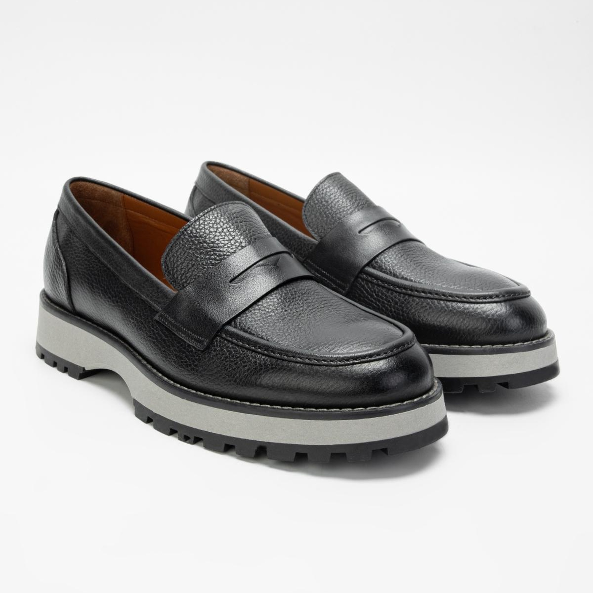 Valmenti Erkek Siyah Floter Hakiki Deri Loafer Ayakkabı